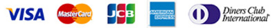 Visa、MasterCard®、JCB、 AMEX、Diners Club